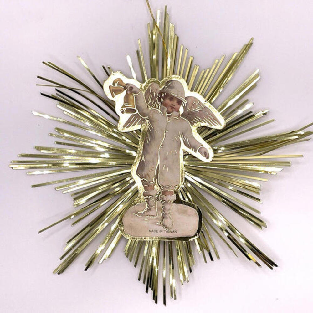 Christmas Ornament Angel Tinsel 1970s Made In Taiwan Holiday‎ Decoration